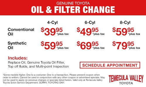 Assistance Discounts Temecula Valley Toyota Temecula, CA 92591 image relating to Toyota Service Coupons Printable known as Provider Promotions Temecula Valley Toyota Temecula, CA 92591